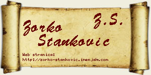 Zorko Stanković vizit kartica